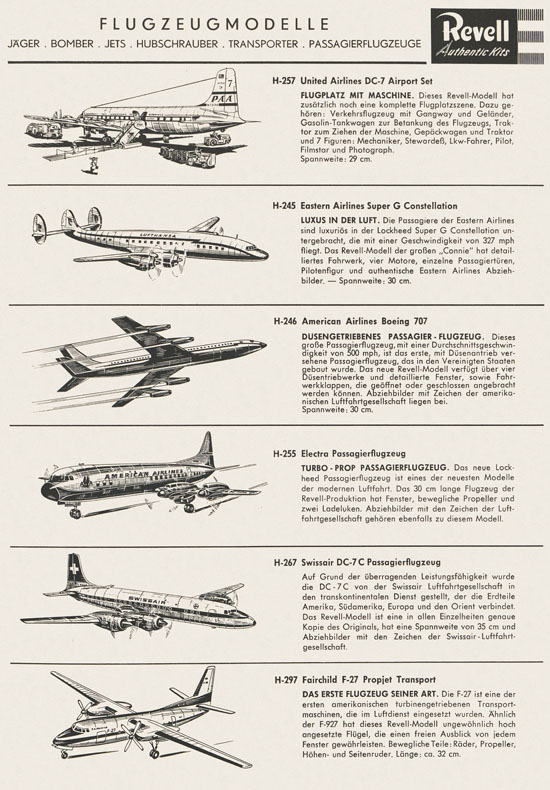 Revell Hobby Kits Katalog 1959