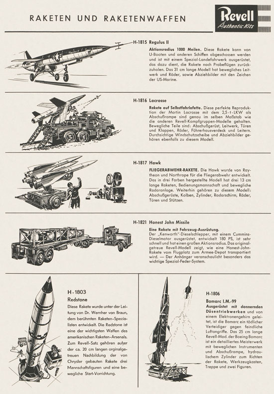 Revell Hobby Kits Katalog 1959