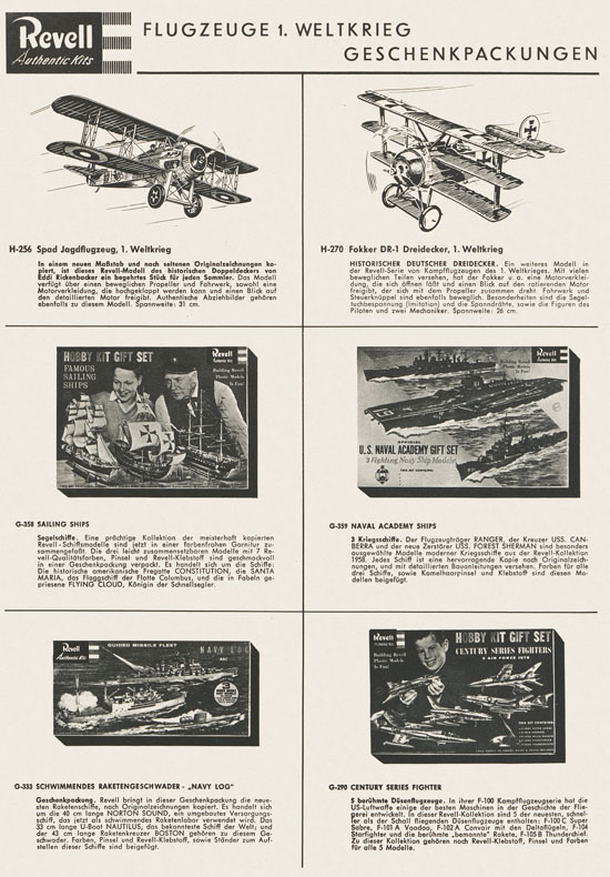 Revell Hobby Kits Katalog 1959