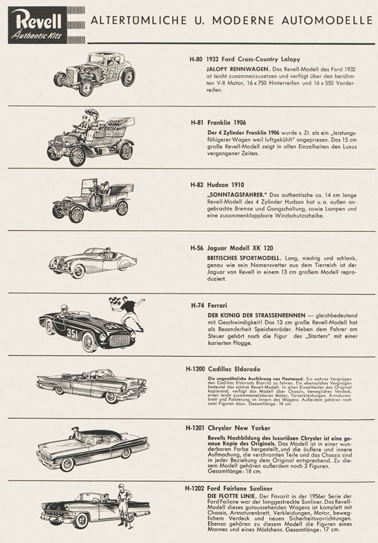 Revell Hobby Kits Katalog 1959