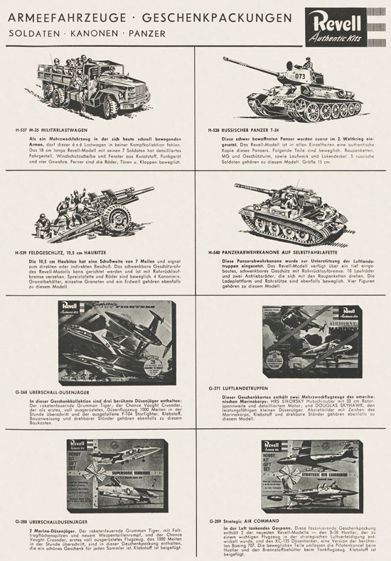 Revell Hobby Kits Katalog 1959