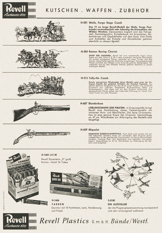 Revell Hobby Kits Katalog 1959