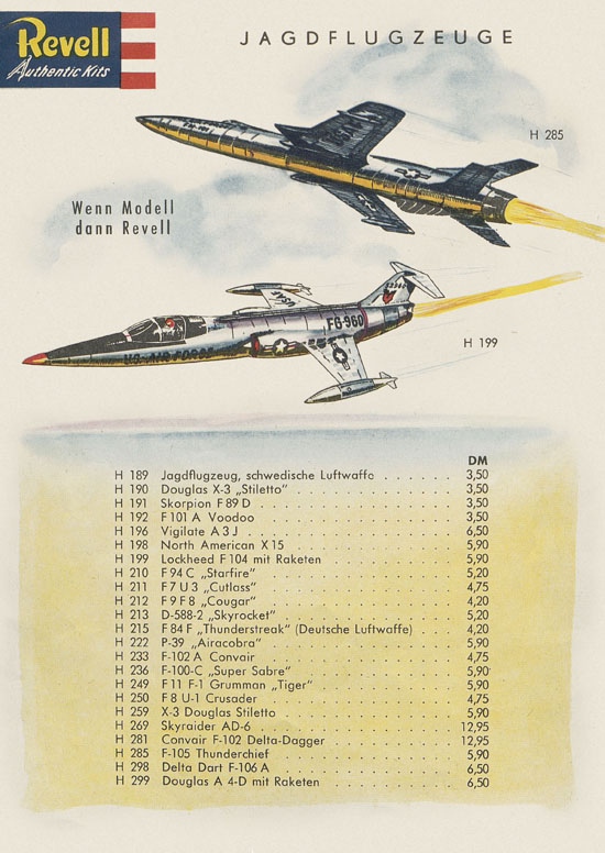 Revell Plastikbausätze Katalog 1960