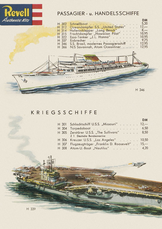 Revell Plastikbausätze Katalog 1960