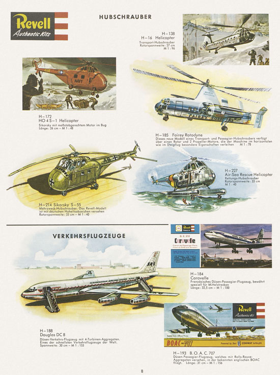 Revell Hobby Modelle Katalog 1962