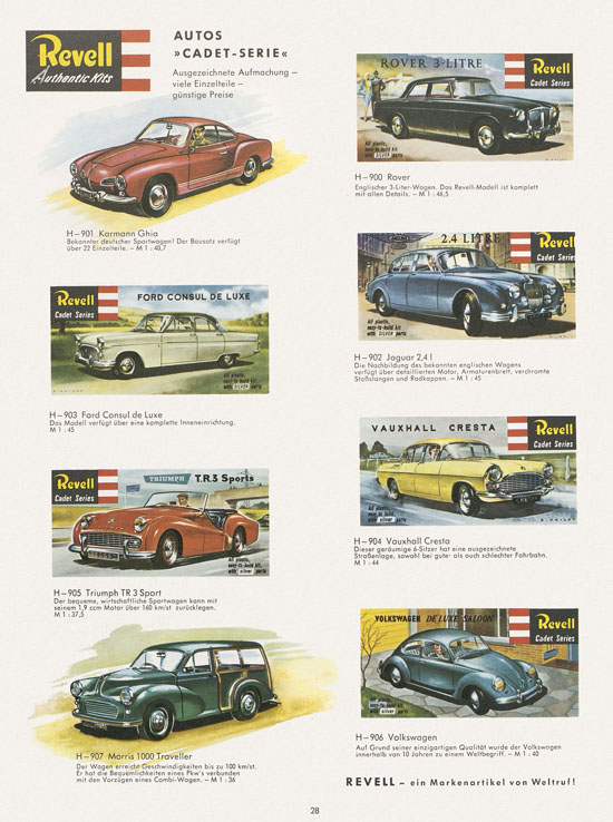 Revell Hobby Modelle Katalog 1962