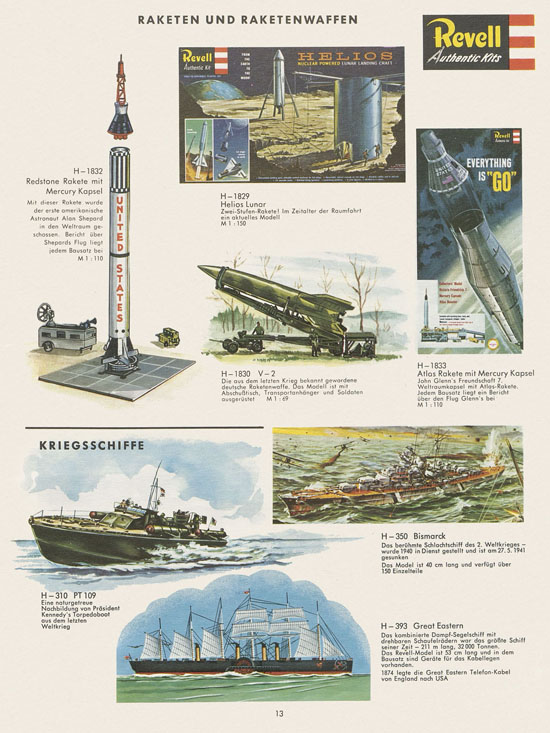 Revell Hobby Modelle Katalog 1964