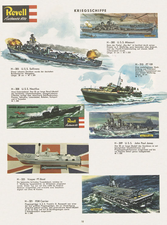 Revell Hobby Modelle und Autorennbahnen Katalog 1966