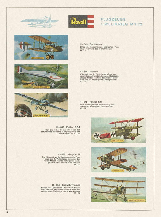 Revell Hobby Modelle Katalog 1968