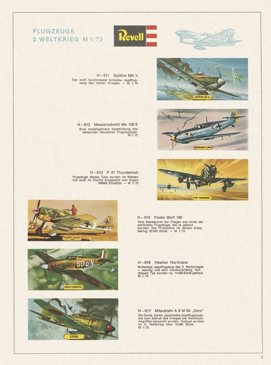 Revell Hobby Modelle Katalog 1968