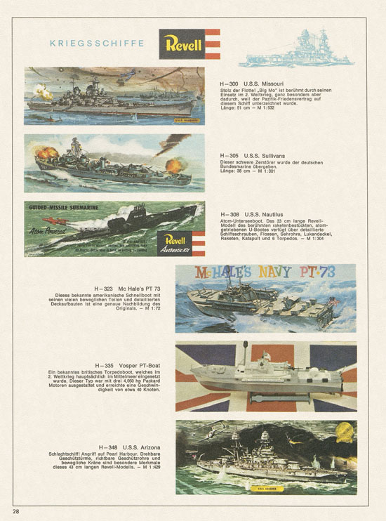 Revell Hobby Modelle Katalog 1968