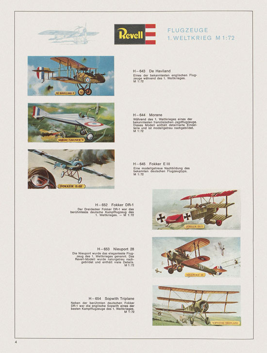 Revell Hobby Modelle Katalog 1969