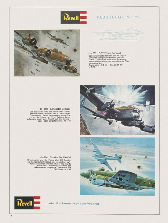 Revell Hobby Modelle Katalog 1969