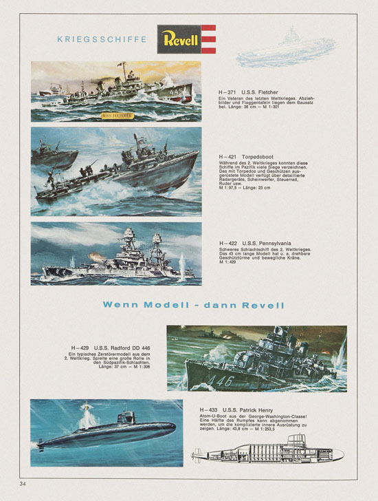 Revell Hobby Modelle Katalog 1969