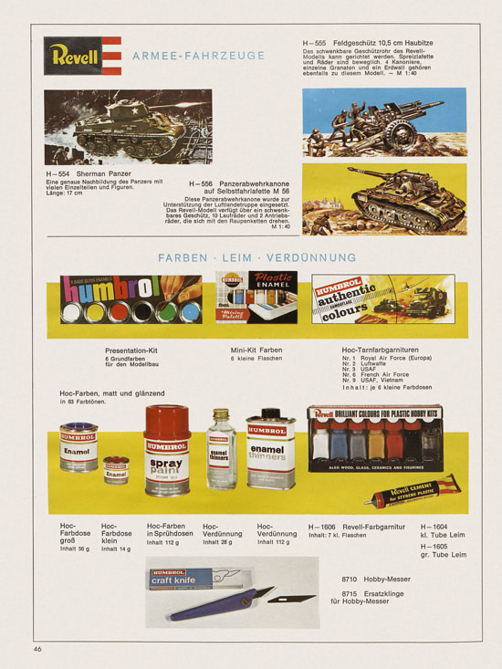 Revell Hobby Katalog 1970