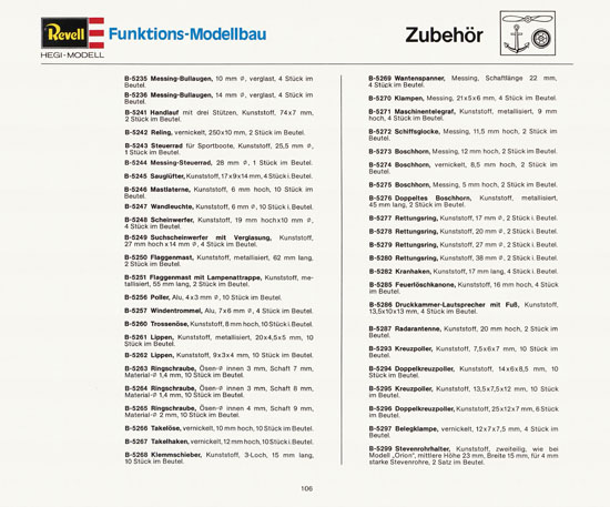 Revell Katalog Funktionsmodellbau 1978-1979