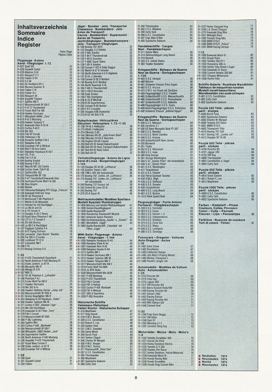 Revell Hobby Katalog 1974