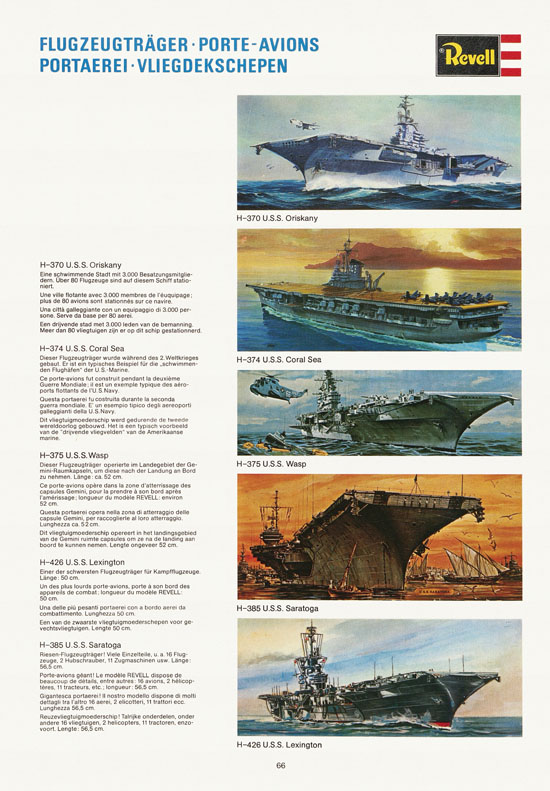 Revell Hobby Katalog 1974