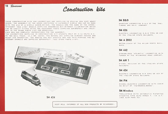 Rivarossi Katalog 1954