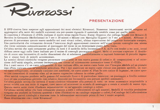 Rivarossi Katalog 1959