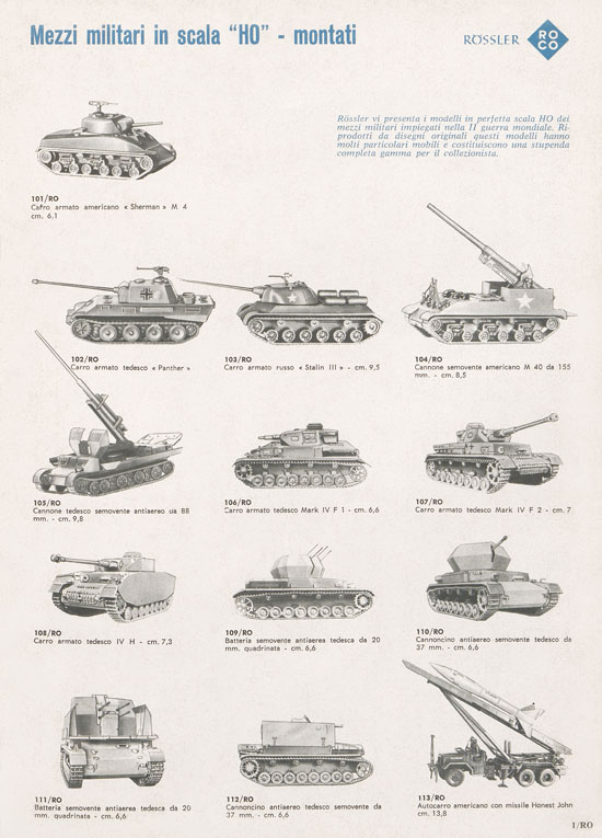 Rivarossi Catalogo accessori treno modello 1969-1970