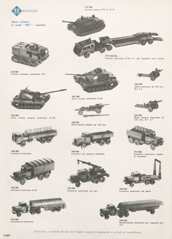 Rivarossi Catalogo accessori treno modello 1969-1970