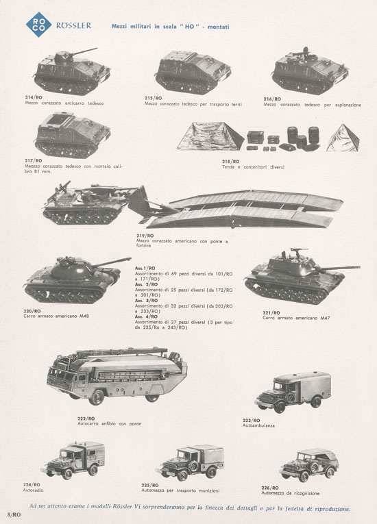 Rivarossi Catalogo accessori treno modello 1969-1970