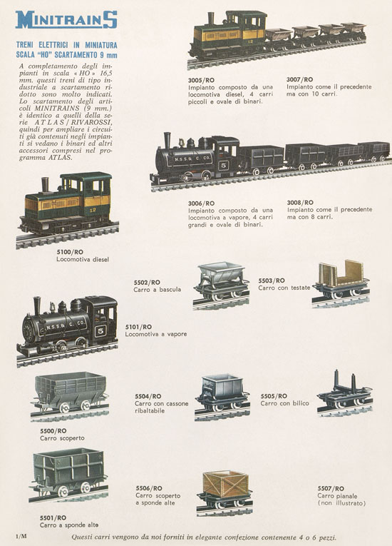 Rivarossi Catalogo accessori treno modello 1969-1970