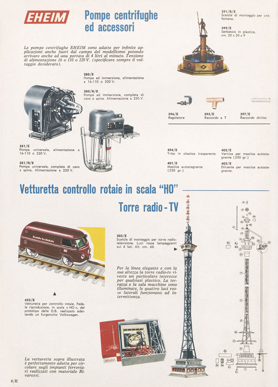 Rivarossi Catalogo accessori treno modello 1969-1970