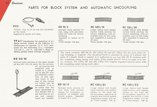 Rivarossi catalogue 1956