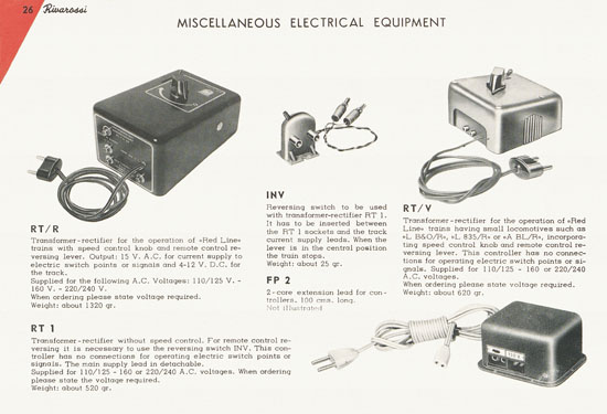 Rivarossi catalogue 1956