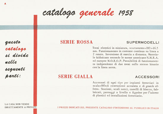 Rivarossi catalogo 1958