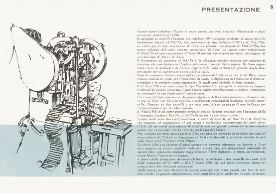 Rivarossi catalogo 1958