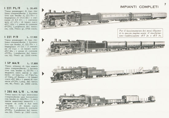 Rivarossi catalogo 1958