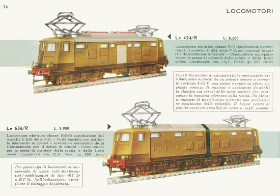 Rivarossi catalogo 1958