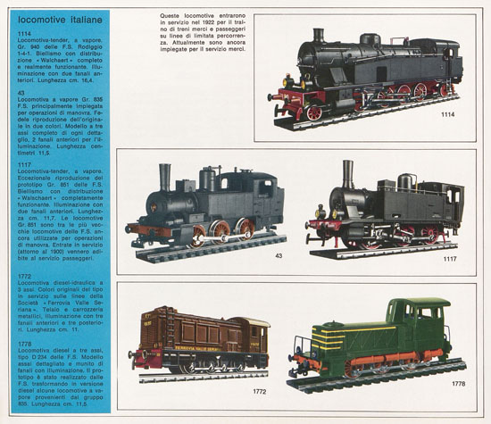 Rivarossi catalogo 1971-1972