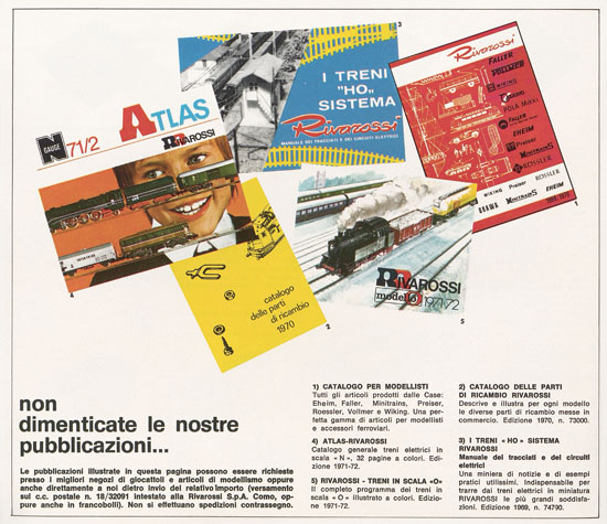 Rivarossi catalogo 1971-1972