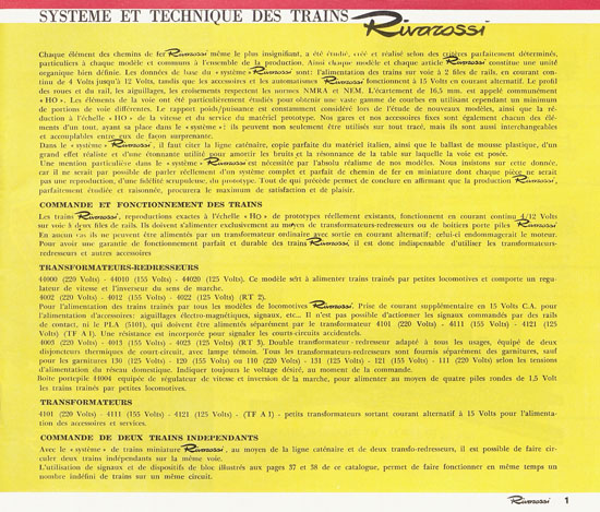 Rivarossi Catalogue 1962-1963