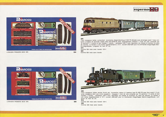 Rivarossi Catalogue des nouveautés et des garnitures 1976