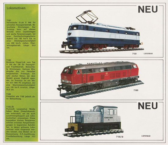 Rivarossi Katalog 1971-1972