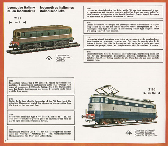 Rivarossi Atlas N-Gauge catalog 1969-1970