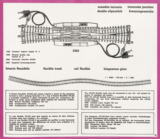 Rivarossi Atlas N-Gauge catalog 1969-1970