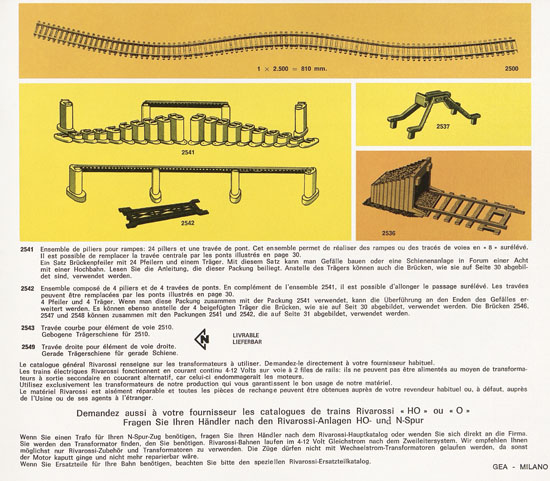 Rivarossi Katalog Spur N 1971-1972