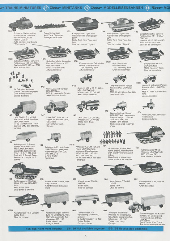 ROCO Minitanks Gesamtprogramm 1979-1980