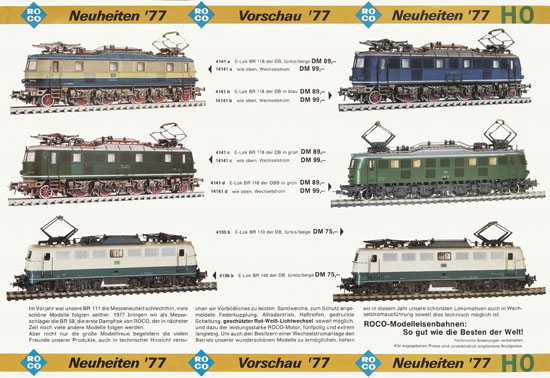 ROCO International Neuheiten 1977