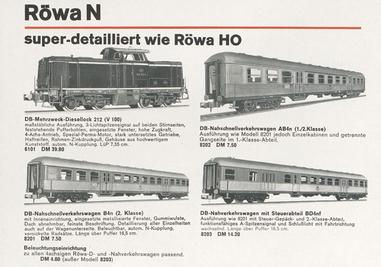 Röwa Neuheiten 1970