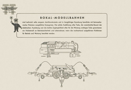 Rokal TT-Modellbahn Betriebsanweisungen 1958