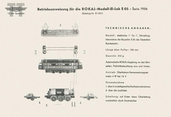 Rokal TT-Modellbahn Betriebsanweisungen 1958