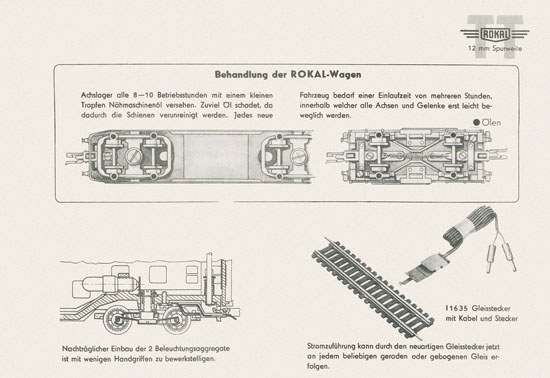 Rokal TT-Modellbahn Betriebsanweisungen 1958