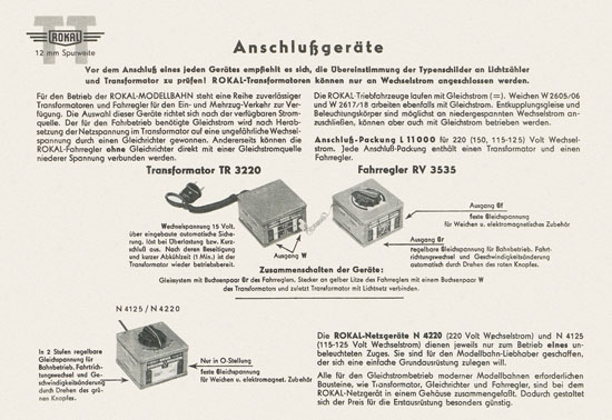 Rokal TT-Modellbahn Betriebsanweisungen 1958